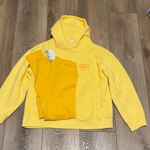 NWT Wilo The Label Yellow Leggings and Pullover Sweatshirt Set Large